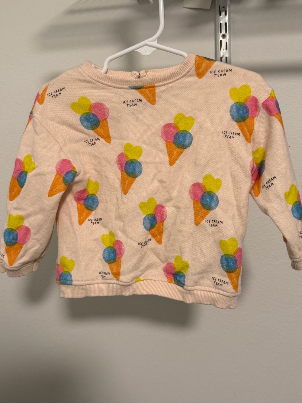 Zara Pastel Pink Ice Cream Cone Sweatshirt for Kids